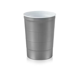 Custom 16oz steel chill cup with white background